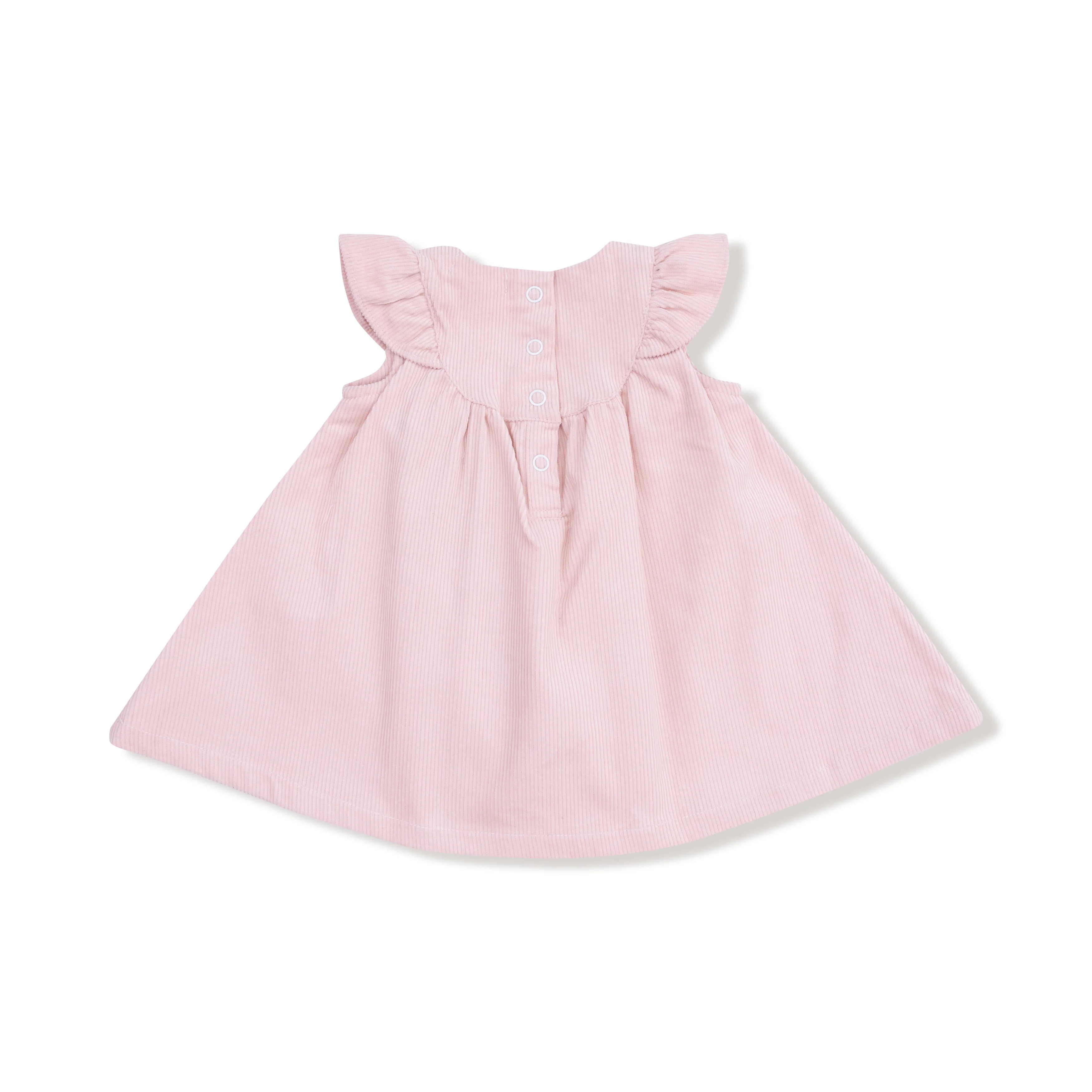 Veiled Pink - Scoop Yoke with Ruffle Dress + Bloomer - Image 4