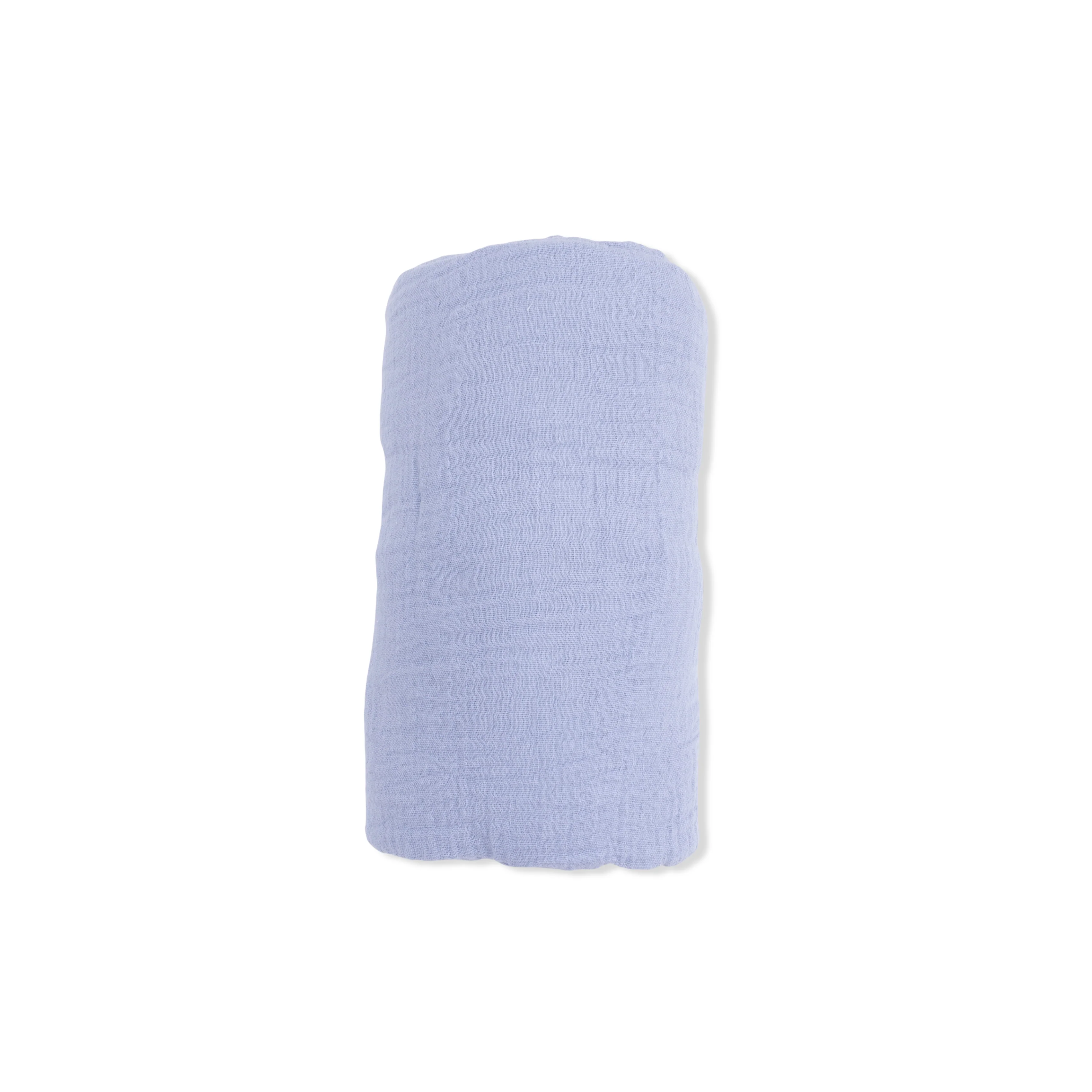 Solid Muslin Blue Blizzard - Swaddle Blanket - Image 3