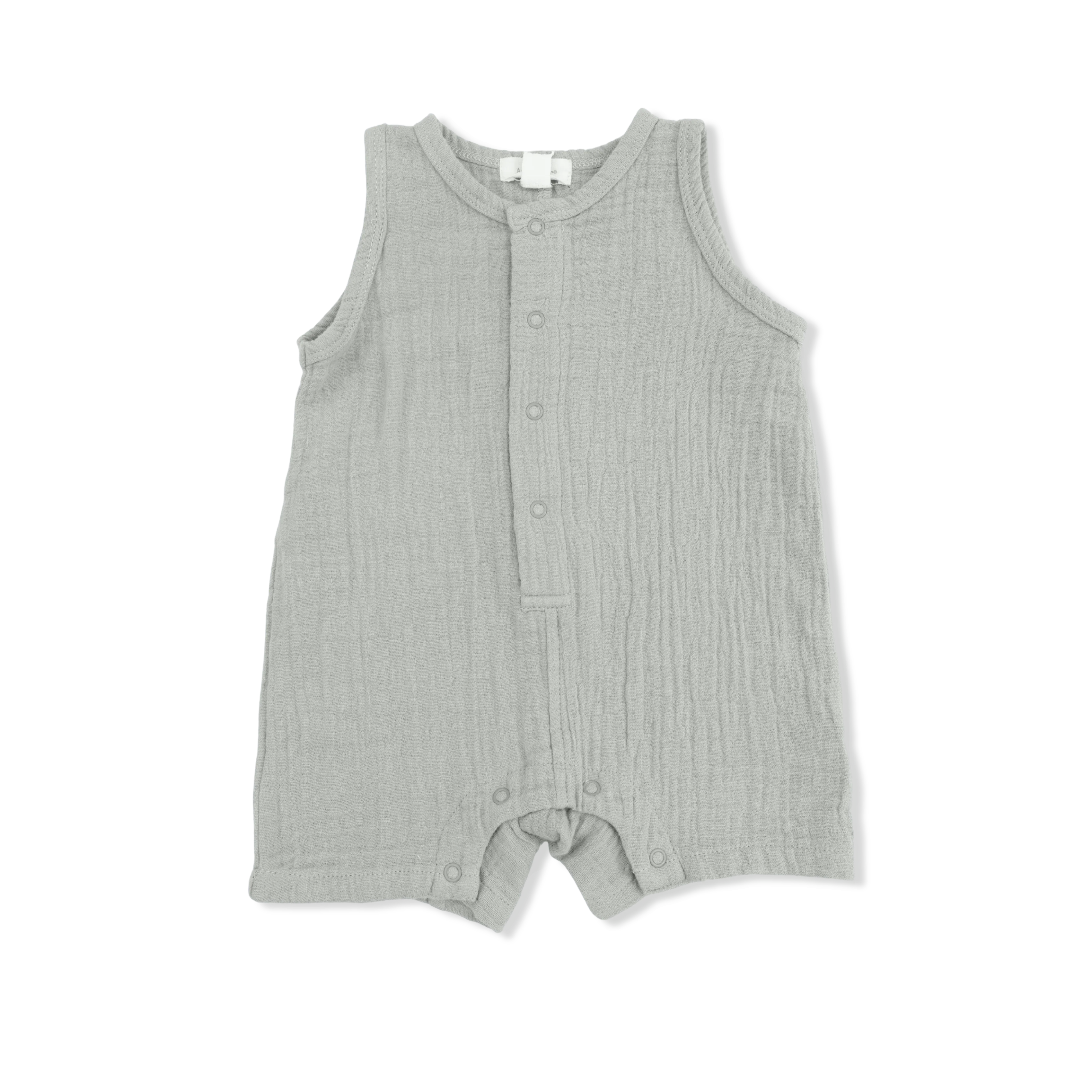 Solid Muslin Desert Green - Sleeveless Shortie Romper - Image 2