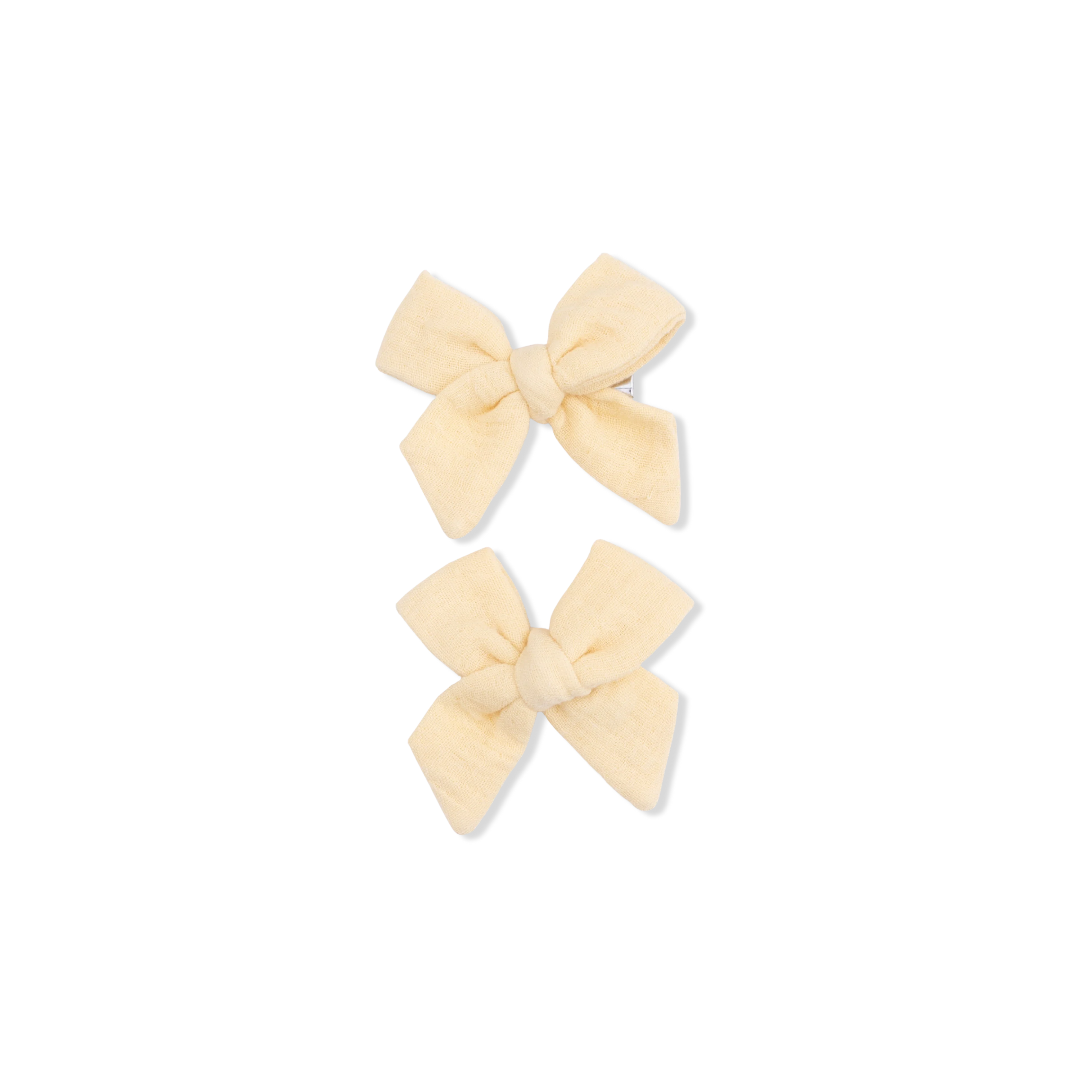 Solid Muslin Italian Straw - 2 Pack Bow Clips - Image 2
