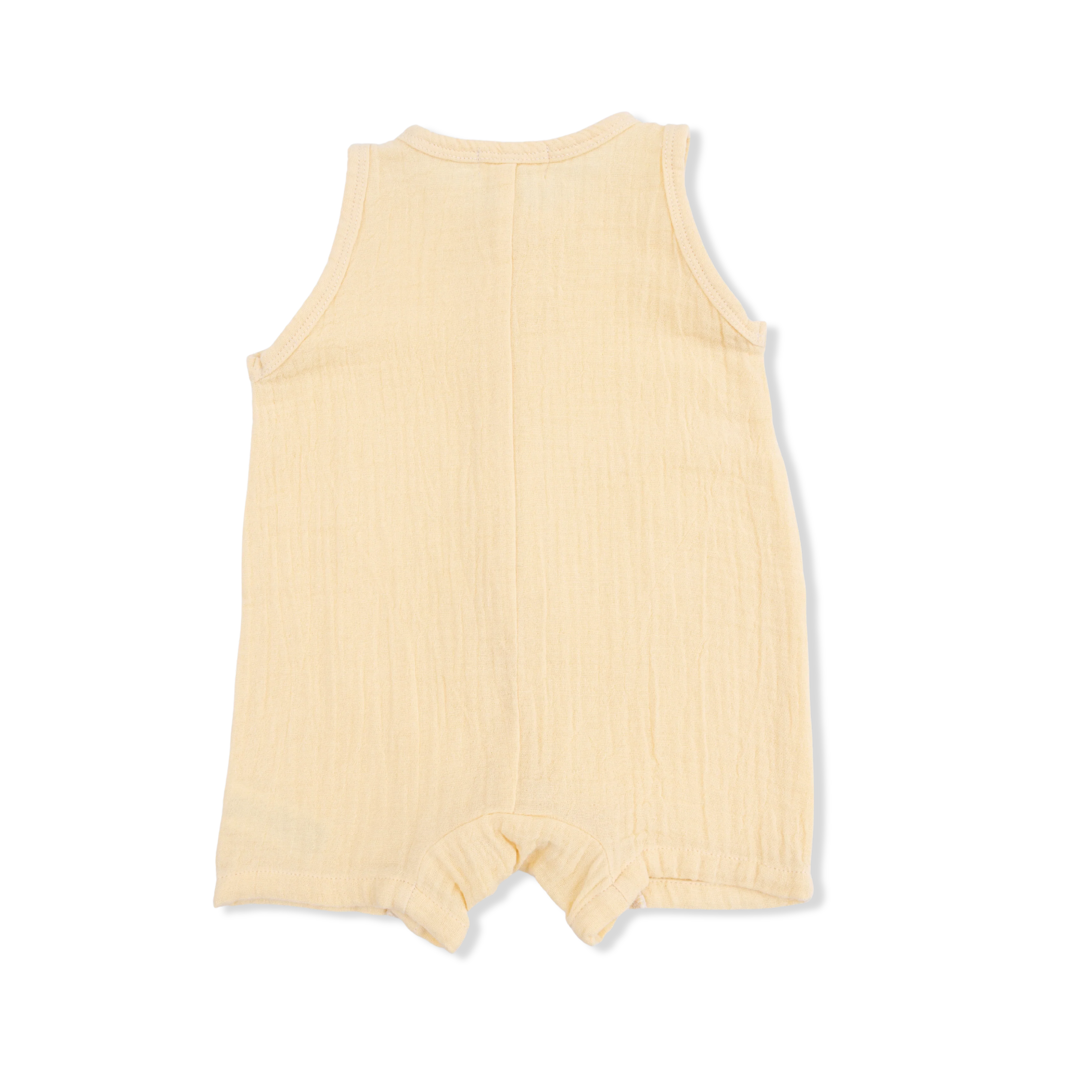 Solid Muslin Italian Straw - Sleeveless Shortie Romper - Image 2