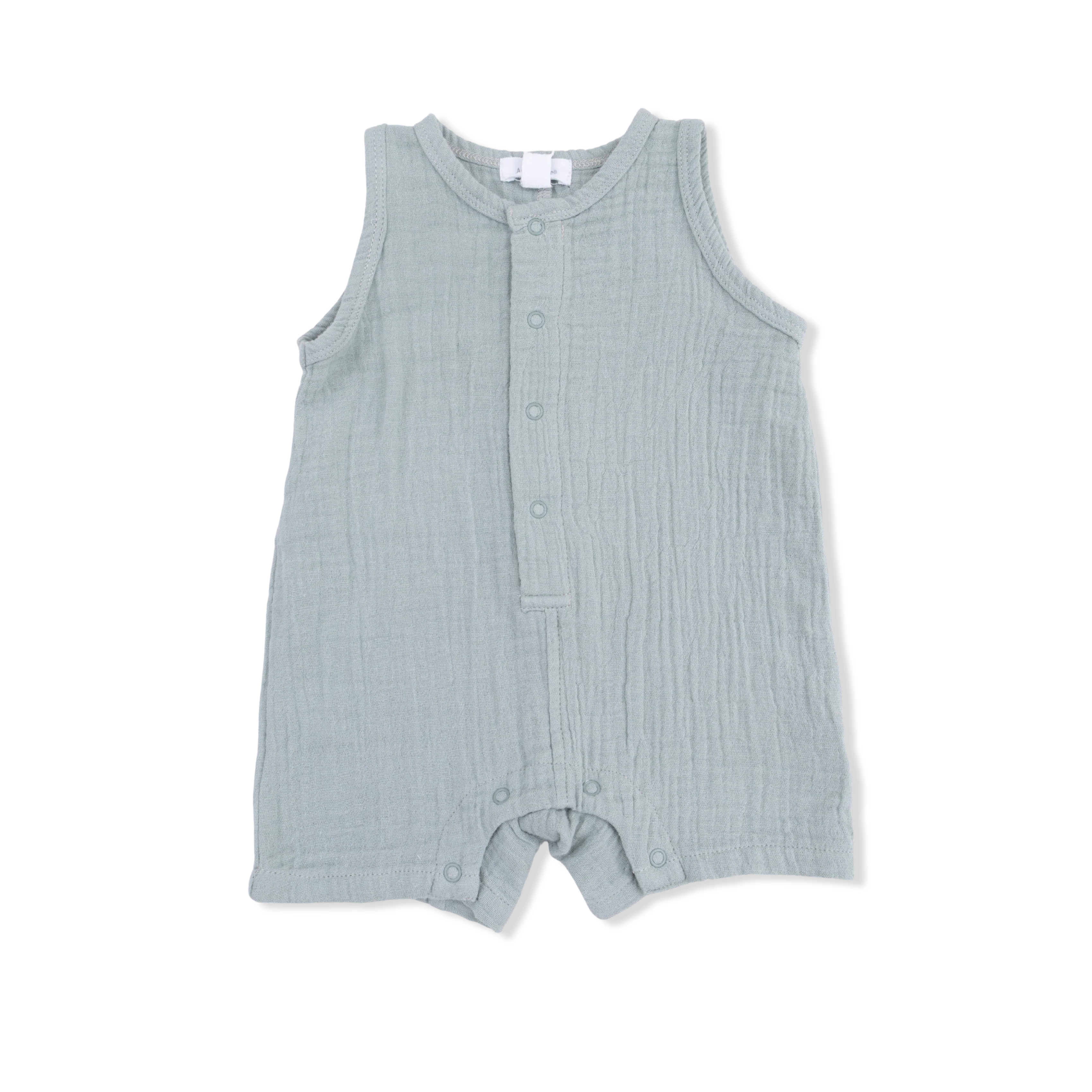 Solid Muslin Jadeite - Sleeveless Shortie Romper