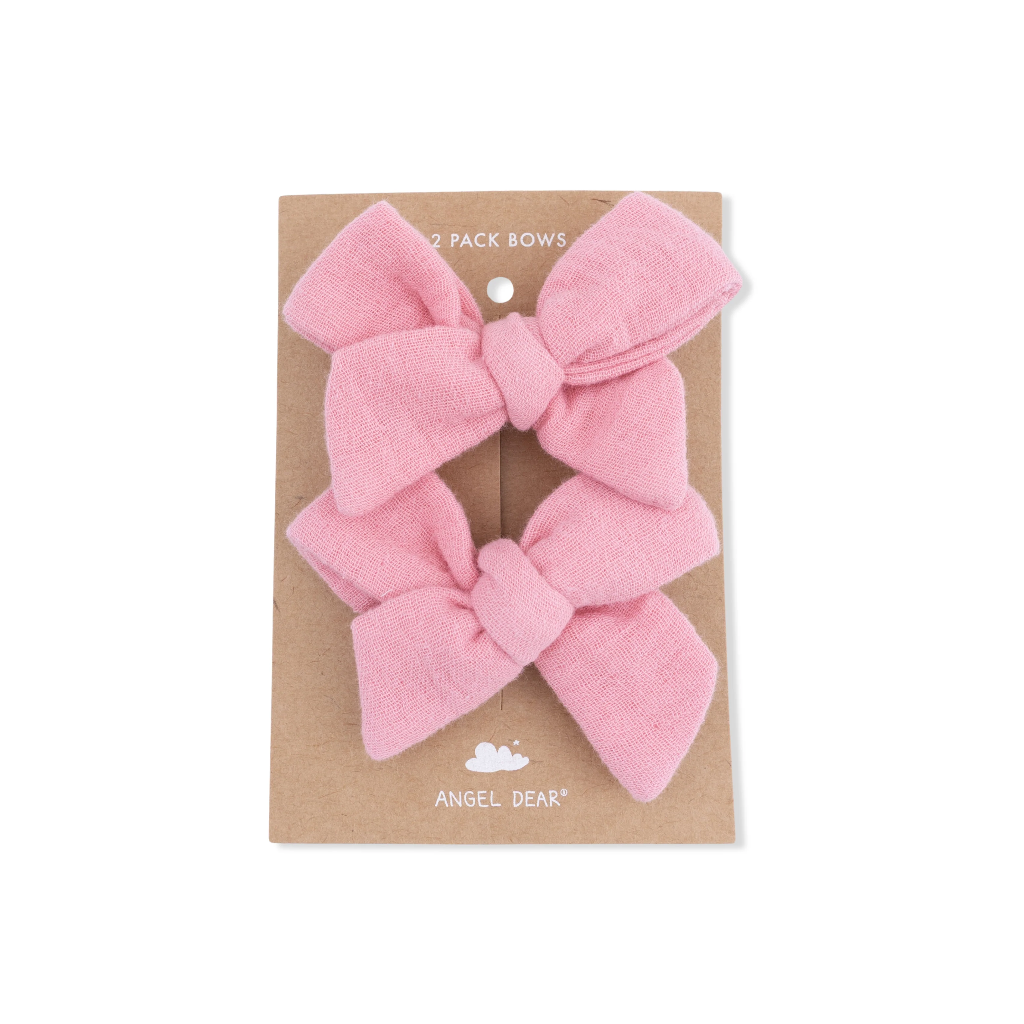 Solid Muslin Poignant Pink - 2 Pack Bow Clips - Image 3