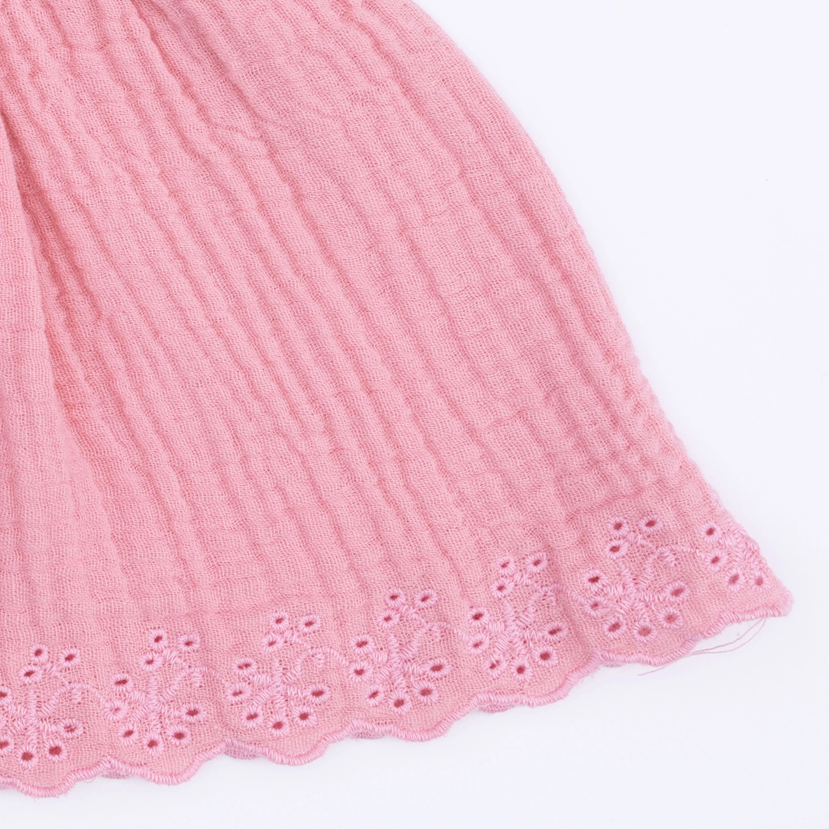 Solid Muslin Poignant Pink - Smocked Top with Bloomer - Image 6