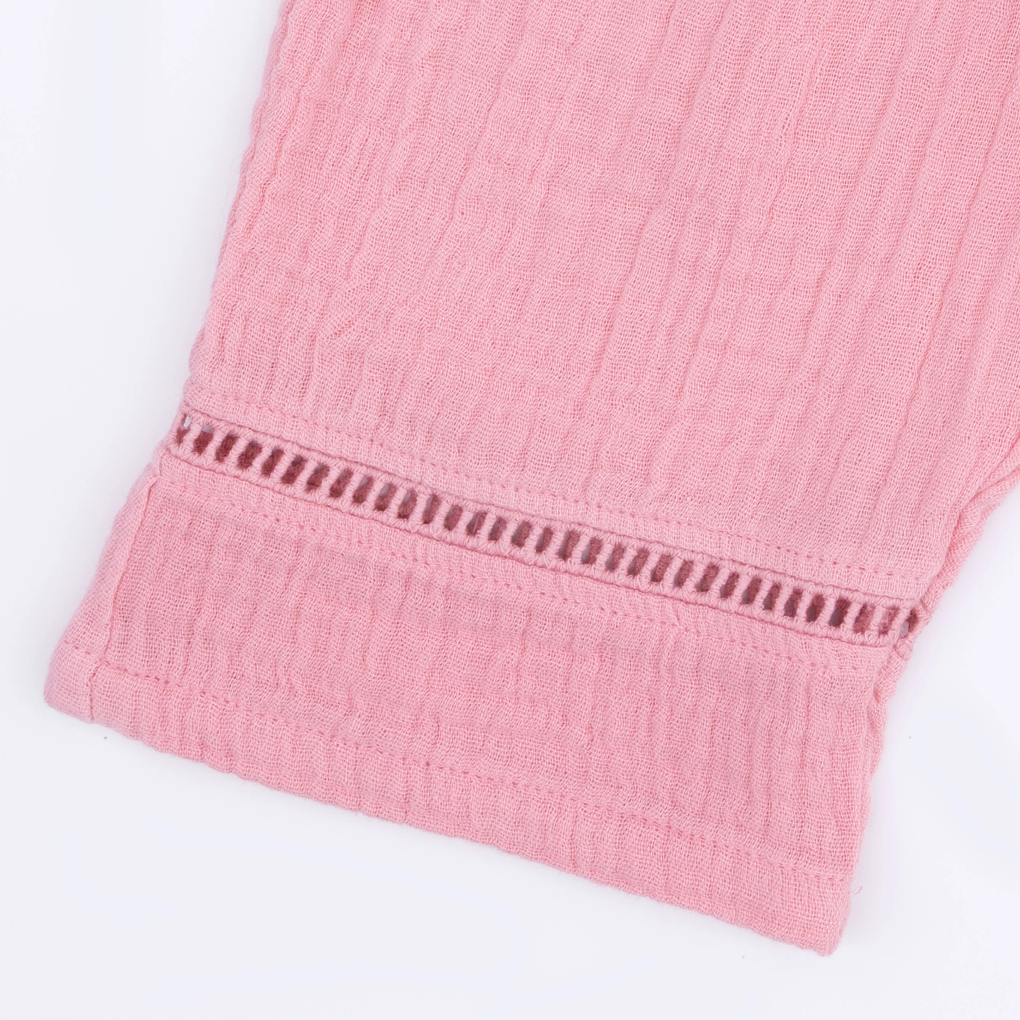 Solid Muslin Poignant Pink - Smocked Waist Pants - Image 3