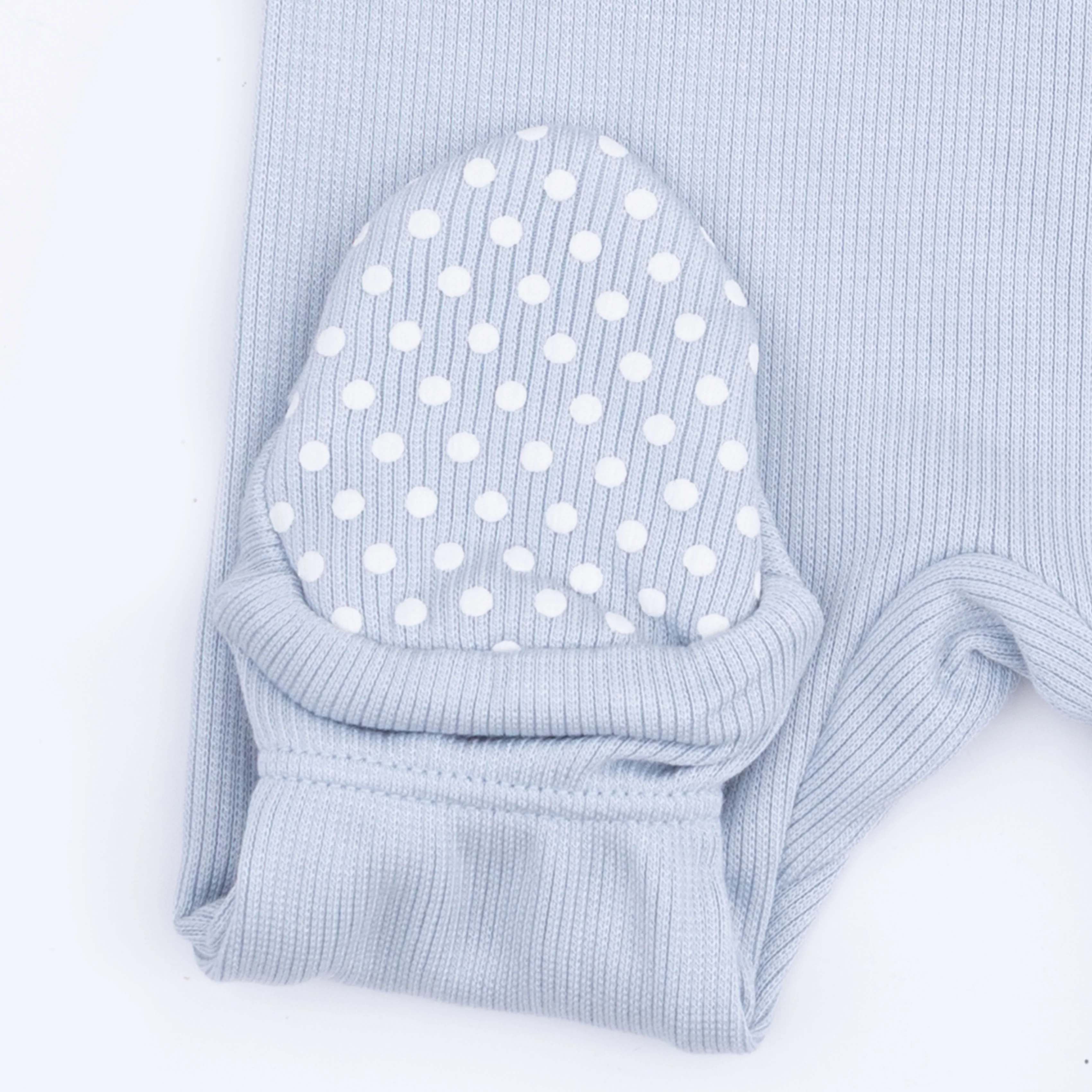 Solid Niagara Mist Rib - 2 Way Zipper Footie - Image 4