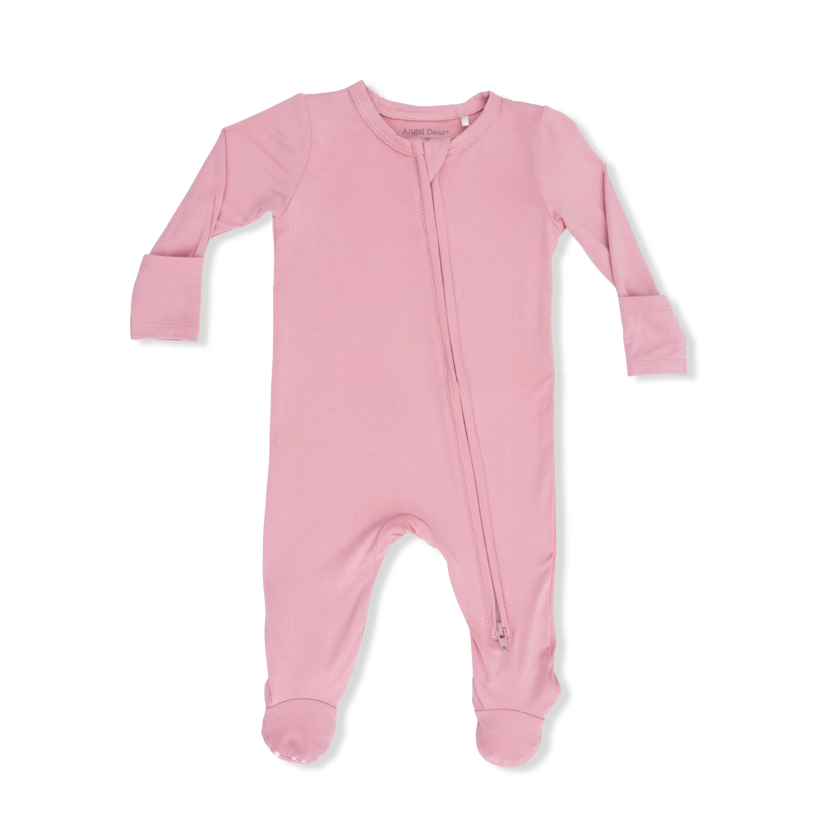 Solid Rose Elegance - 2 Way Zipper Footie - Image 2
