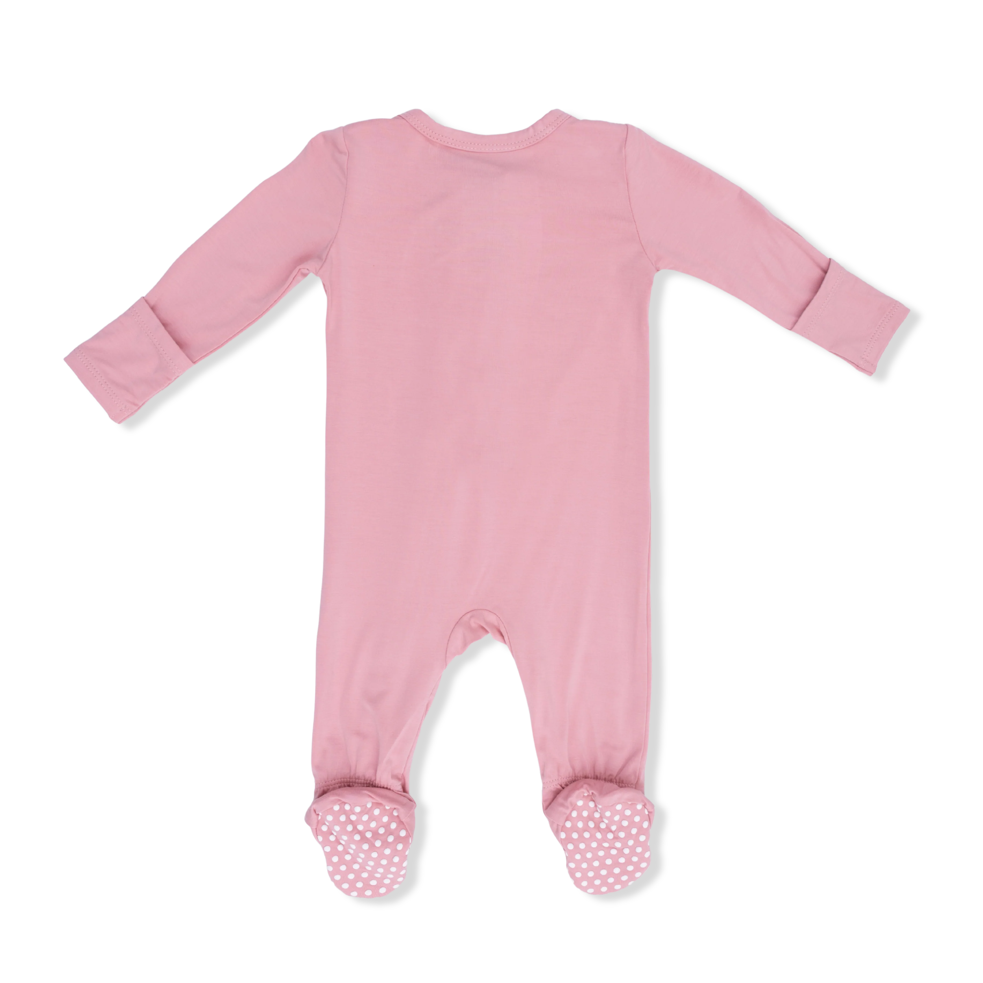 Solid Rose Elegance - 2 Way Zipper Footie - Image 3