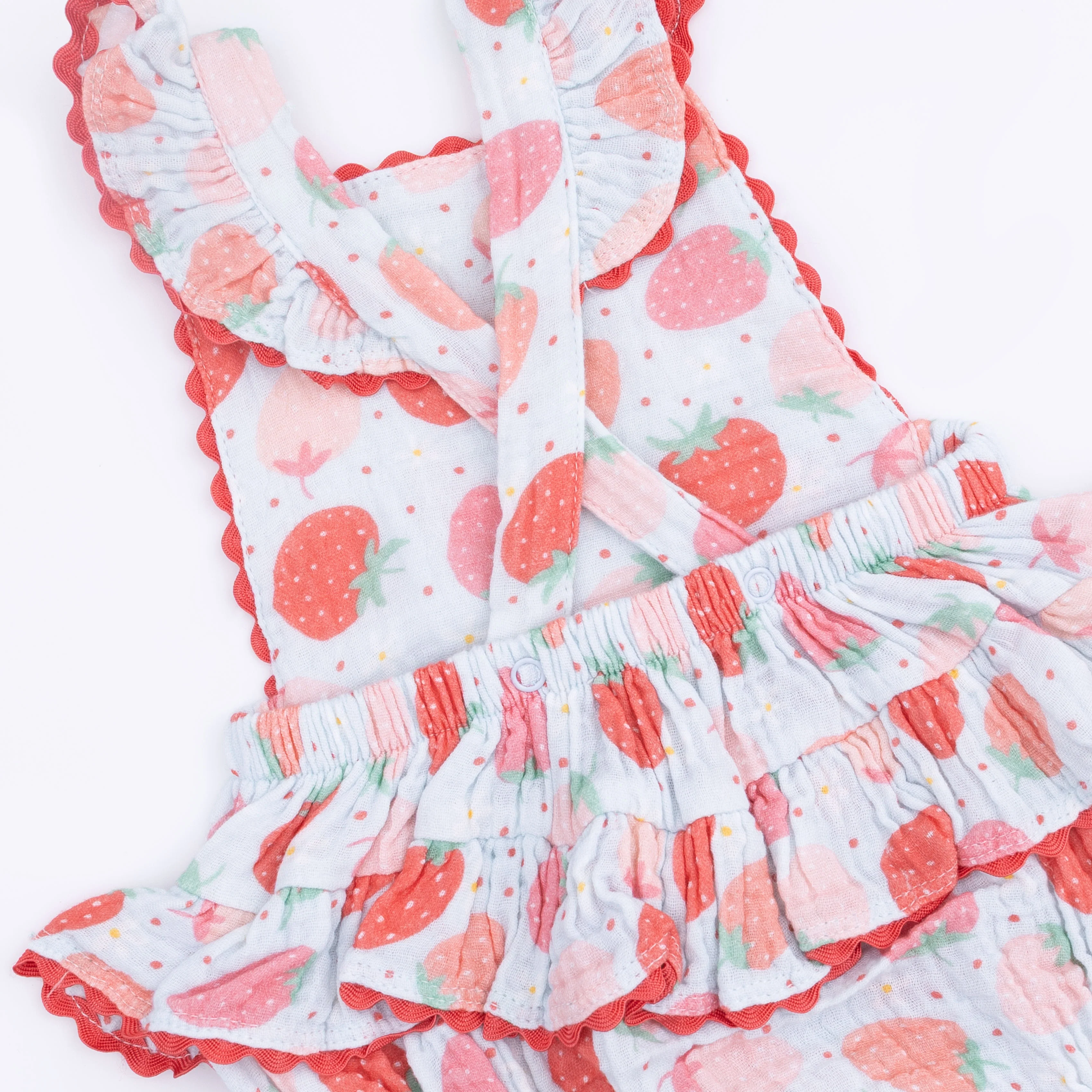 Strawberry Bliss - Ric Rac Ruffle Sunsuit - Image 4