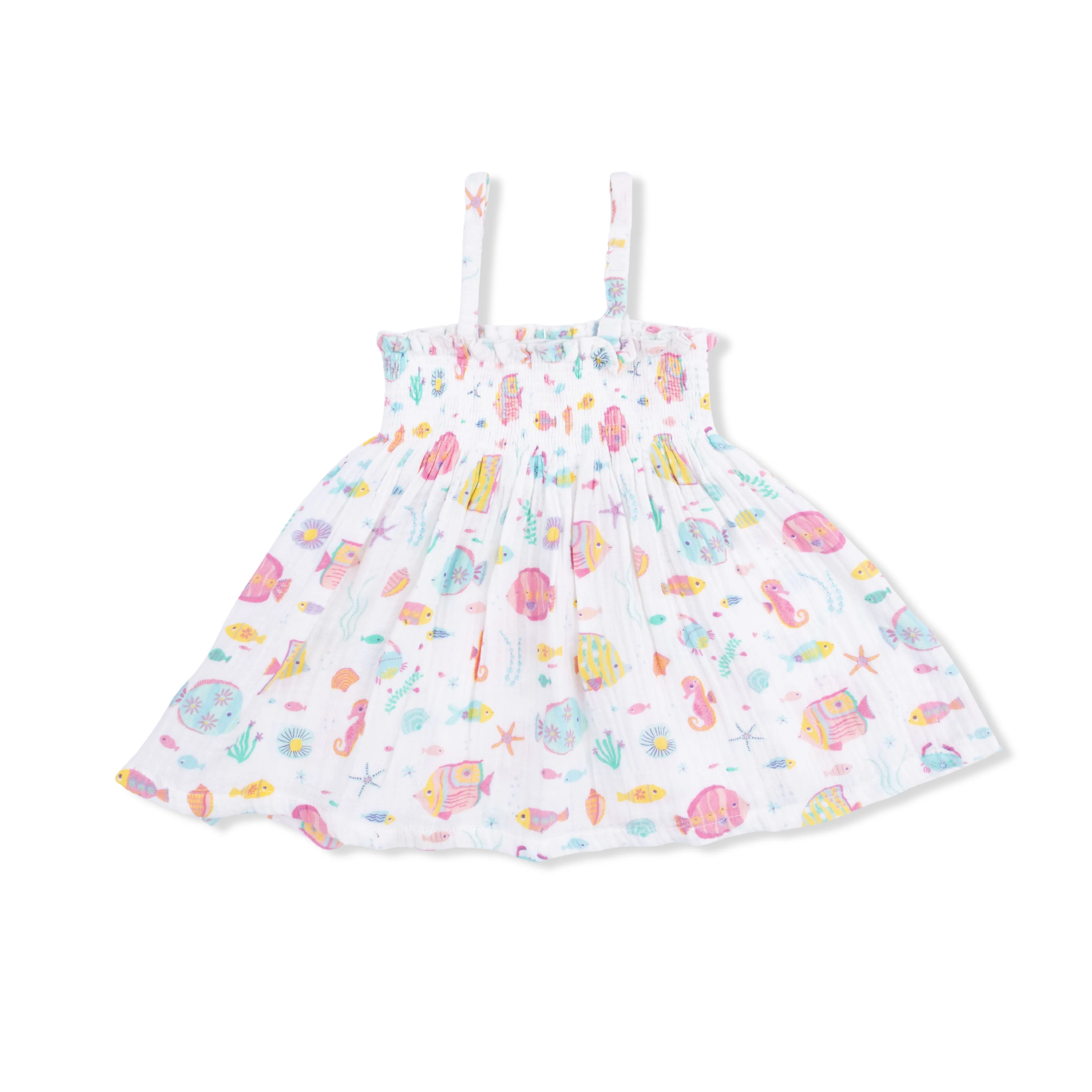 Sunny Coral Reef Fish - Smocked Top with Bike Short - Image 4