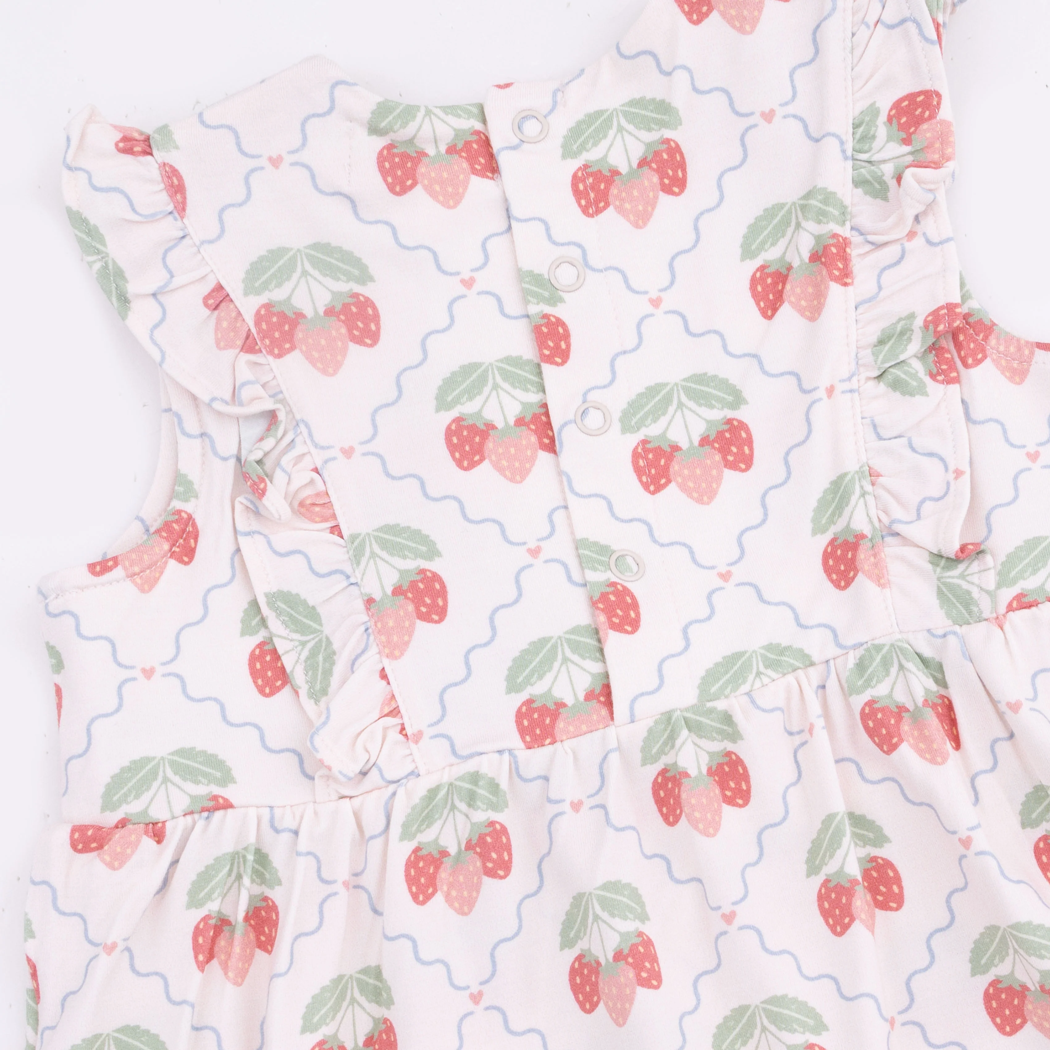 Sweet Strawberries - Ruffle Bodysuit Dress - Image 4