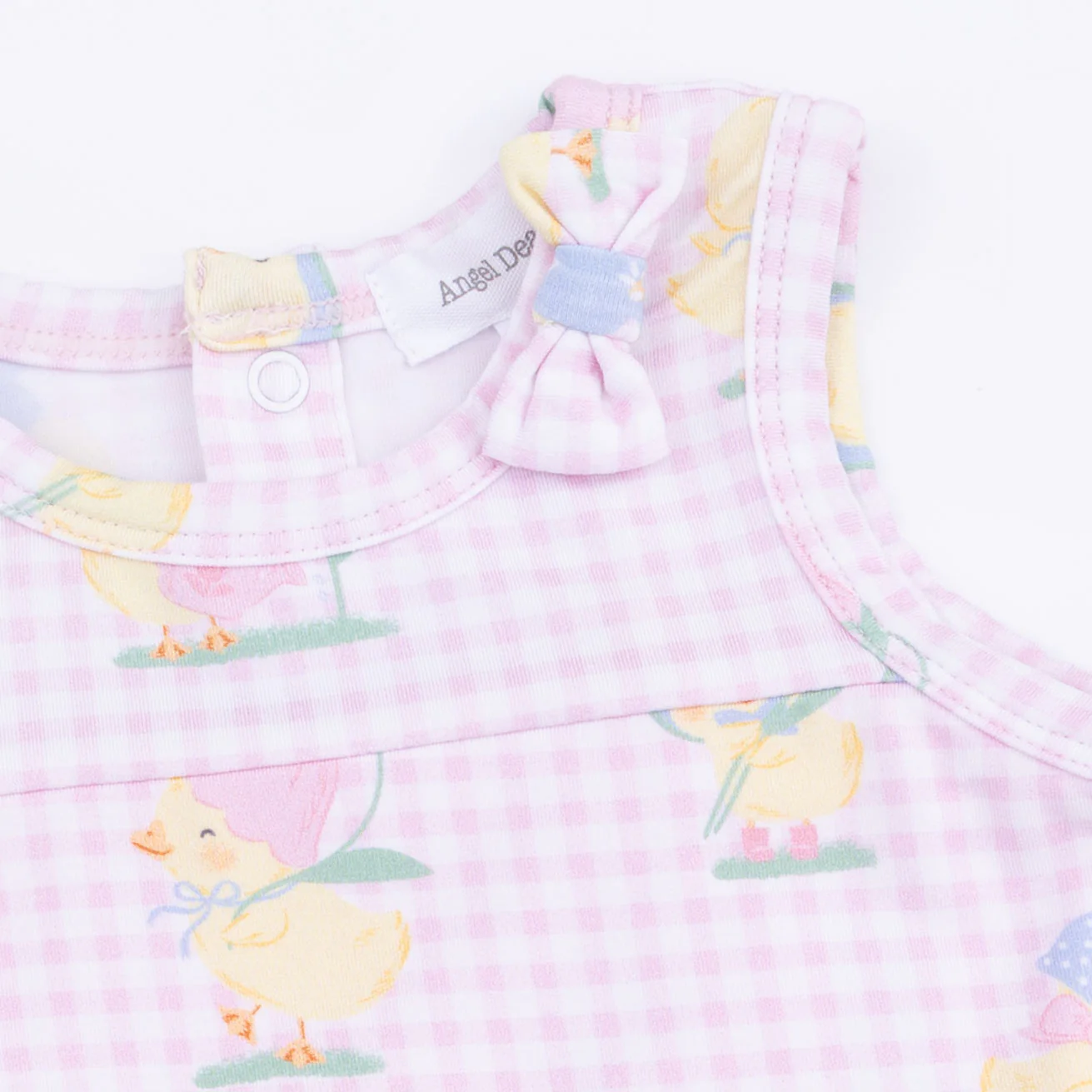 Vintage Spring Ducklings Pink - A-Line Bodysuit Dress - Image 3