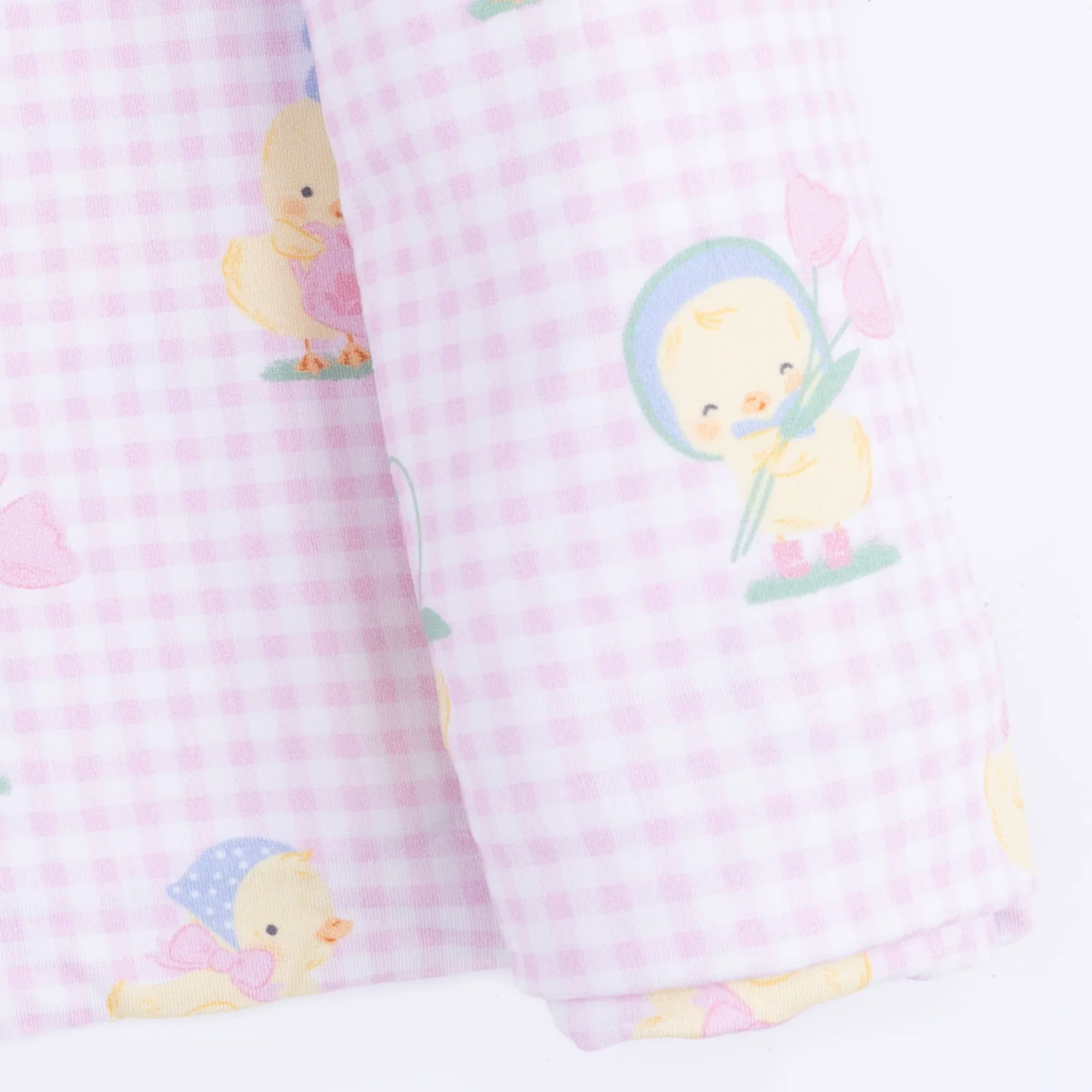 Vintage Spring Ducklings Pink - Swaddle Blanket - Image 4